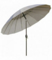 Parasol Light Grey Metal Glass Fibre Polyester Cloth 250cm x 240cm 38mm