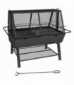 BBQ Rotisserie Grill Black Stainless Steel Metal 92L x 69W x 76Hcm