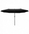 Garden Umbrella Black Metal Polyester Fabric 4.6m x 2.7m x 2.4m Double Canopy