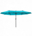 Garden Umbrella Sky Blue Metal Polyester Fabric 4.6m x 2.7m x 2.4m Canopy