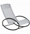 Patio Rocking Chair Grey Steel Texteline 105x62x88cm Orbital Zero Gravity Seat