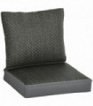 Outdoor Seat Cushion Grey Polyester 62L x 55W x 15Hcm 2pc Set PE Rattan Cover