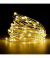 LED String Fairy Lights Warm White Silver Copper Wire 2M - 20LED - Battery Home