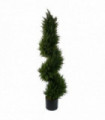 120cm Spiral Cypress Tree Artificial Topiary Green Plastic Dense Bushy Foliage