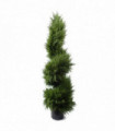 Outdoor Green Plastic 120cm Sprial Cypress Artificial Tree UV Resistant