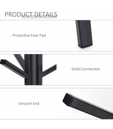 Coat Rack Metal Brown 180cm Free Standing Coat Rack Shelf Holder Hat Hanger