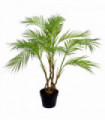 Artificial Areca Palm Plant 90cm Green Silver Metal Planter Realistic Twist