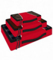 3 Piece Packing Cubes Set Suitcase Travel Organiser Essentials - Red