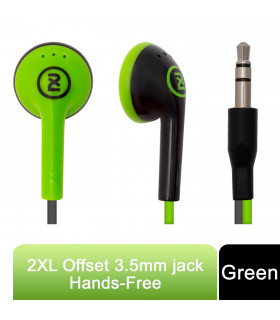 In-Ear Headphone 2XL Offset 3.5mm Jack Hands-Free, Green, High-Quality Material