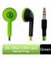 In-Ear Headphone 2XL Offset 3.5mm Jack Hands-Free, Green, High-Quality Material