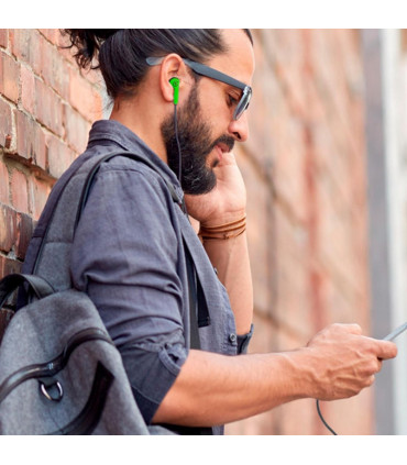 In-Ear Headphone 2XL Offset 3.5mm Jack Hands-Free, Green, High-Quality Material