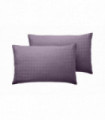 400TC - 100% Cotton Satin Stripe Check Pillowcase Pair Purple [Housewife]