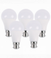 LED A60 Cool White Bulb 5 Pack 18W B22 Screw Light GLS Bulbs PVC Metal White