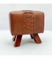 LEATHER FOOTSTOOL Brown 143W x 197D x 100Hcm Luxurious Chic Design Easy to Clean