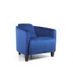 Armchair Velvet Blue Colour 86CM Elegant Modern Design Black Legs Stylish Look