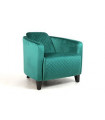 Armchair 86CM Seagrass Colour Velvet Green Black Legs Stylish Modern Design