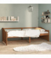 3-Seater Day Bed Honey Brown Solid Pinewood 90x200 cm