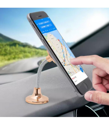 Car Spring Magnetic Holder- Rose Gold 360° rotation 3M adhesive ABS magnet metal