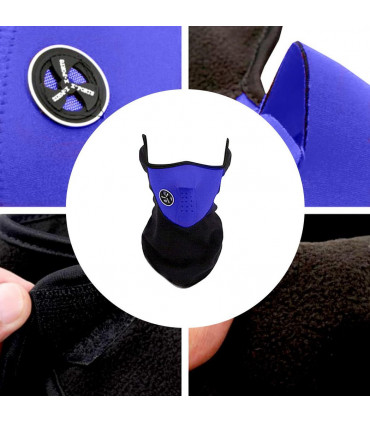 Aquarius Thermal Neoprene Face & Neck Mask Warm & Breathable Biker Mask, Blue