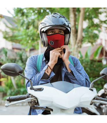 Aquarius Thermal Neoprene Face & Neck Mask Warm & Breathable Biker Mask, Red