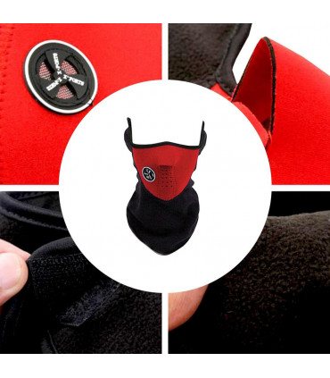 Aquarius Thermal Neoprene Face & Neck Mask Warm & Breathable Biker Mask, Red