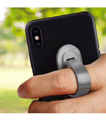 Aquarius Universal Finger Grip Ring Band Smart Mobile Phone Holder - Grey