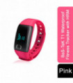 Fitness Tracker Pink Waterproof HRM Heart Rate Sync Sports Data Smart Alarm