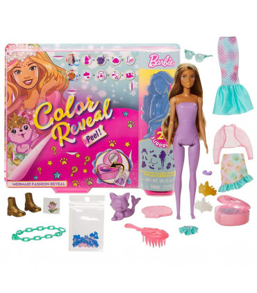 Doll Colour Reveal Peel Mermaid 25 Accessories Toy Gift For Kids GXV93