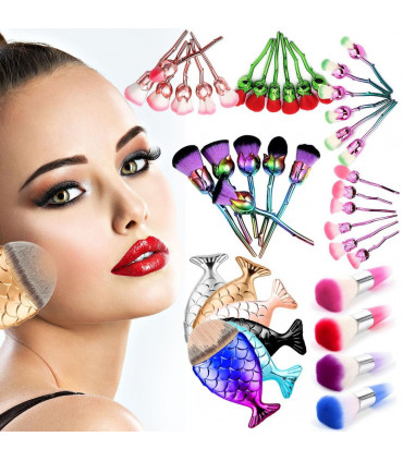 Beauty and the Beast-Inspired Rose Makeup Brushes with Glossy Handles