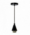 Black Cone Holder Light Pendant Fitting Ceiling Rose E27 Set~2373 