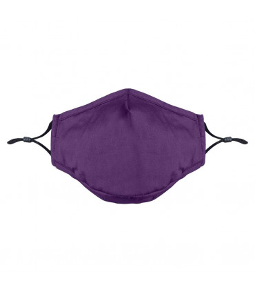 Cotton Mask- Three Layer With Filter Pocket - Adults - Purple