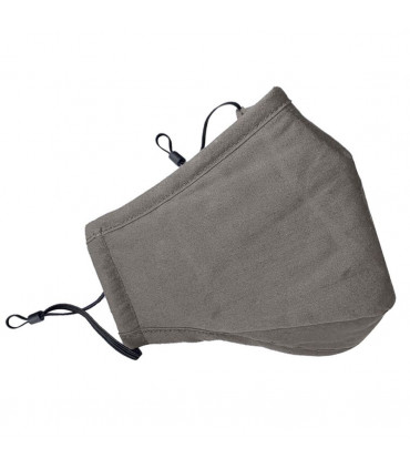 Cotton Mask- Three Layer With Filter Pocket - Adults - Grey
