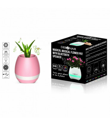 Debonair Music Flower Pot Bluetooth Speaker for Bedroom & Office Pink