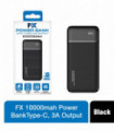 Powerbank 10000mAh Type-C 3A Output Black LED Indicator 2 USB Outputs