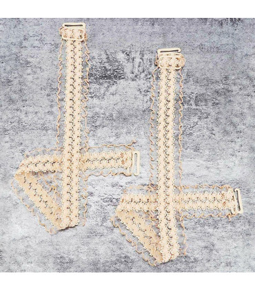 Bra Strap Nude Lace Polyamide Adjustable Invisible Shoulder One Pair 18mm Width