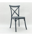 CHAIR PLASTIC FRENCH CROSS BACK GREY 20.00x92.00x55.00 inches 6.00 lbs