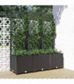 Garden Planter with Trellis Black 120x40x136 cm PP