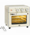 Toaster Oven - Cream 20L 90-230℃ 7 Functions Air Fry Timer Light Pan Tray Shelf