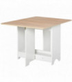 Drop-Leaf Dining Table White Oak Tone Particle Board 190L x 56W x 28Hcm