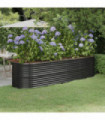 Garden Planter Powder-coated Steel 296x80x68 cm Anthracite