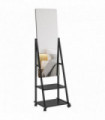 HOMCOM Movable Full Length Mirror Adjustable Full Body Mirror with 2 Shelves