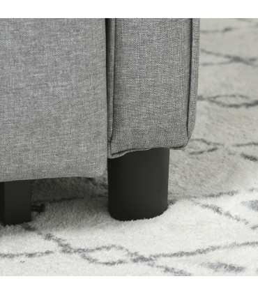 Chair Bed Light Grey 69L x 82W x 85H cm Sleeper Chair with Pillow, Side Pockets