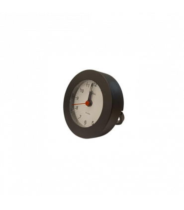 Alarm Clock Mini Black Leather Box Silver Compact Travel Home Decor 7.84 cm