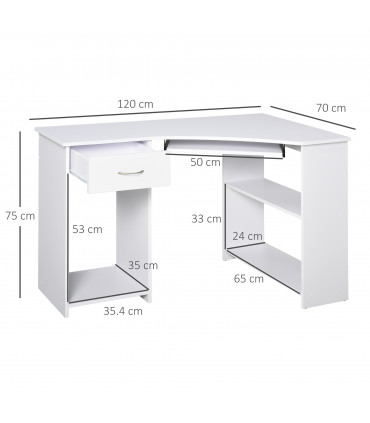 L-Shaped Corner Computer Desk