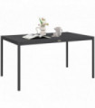 Garden Table - Aluminium Frame, Dark Grey, 145cm x 90cm x 74cm, Six-seater Size