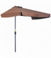 Garden Sun Umbrella Metal 230cm x 130cm x 249cm Brown Metal Polyester 20kg