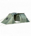 Camping Tent Green Polyester Fiberglass Steel 5.8 x 2.6 x 2m 5 Man 3 Rooms Bag