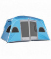 Family Tent Blue 400L x 275W x 210Hcm 4-8 Person 2 Room Easy Set Up