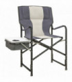 Aluminium Camping Chair with Cooler Bag Grey 62W x 57D x 97Hcm Padded Head