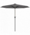 Garden Parasol with Lights, Charcoal Grey, 2.65m x 2.65m, 180 gsm Polyester